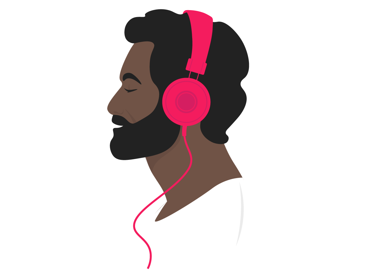 Man listening to headphones