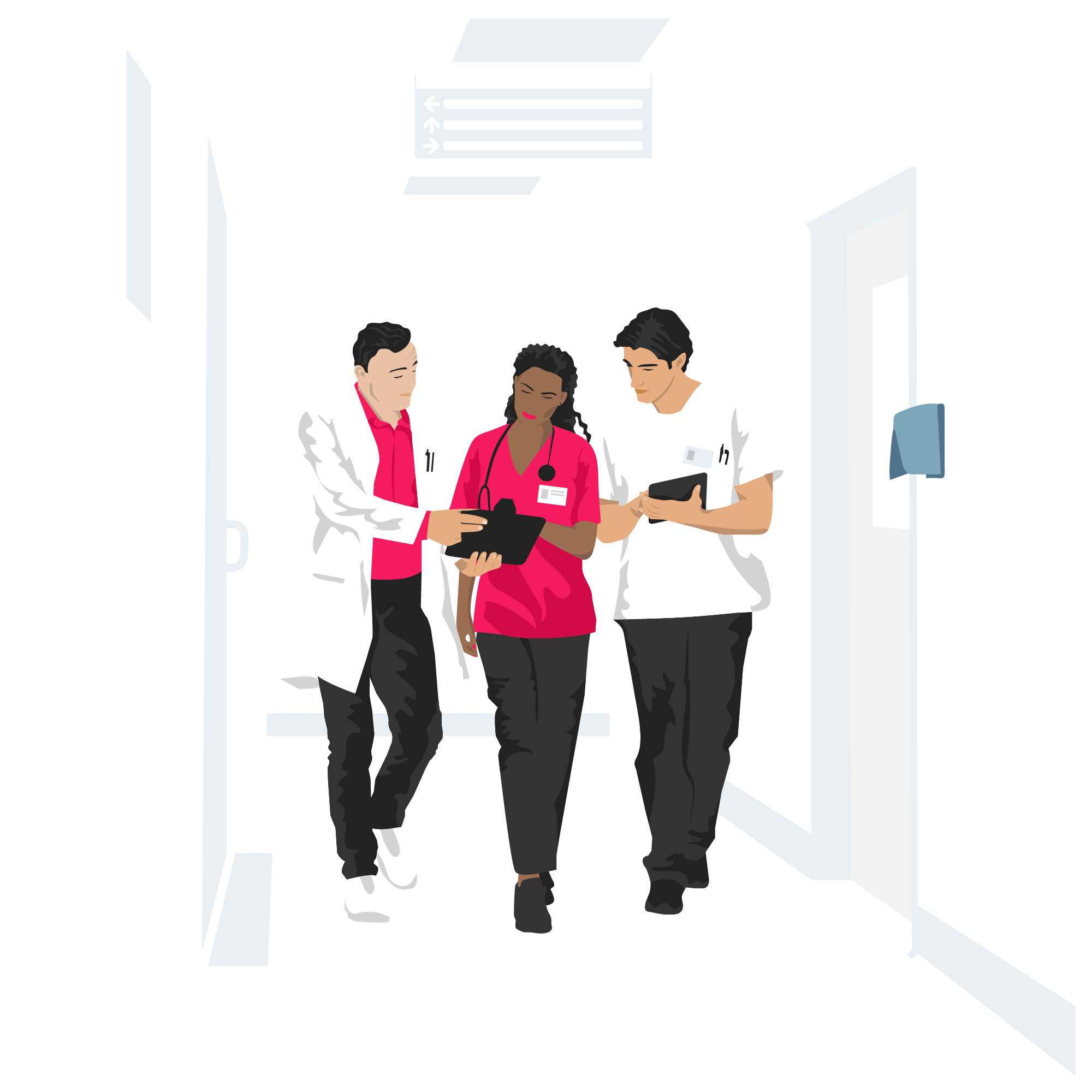 A group of 3 doctors talking